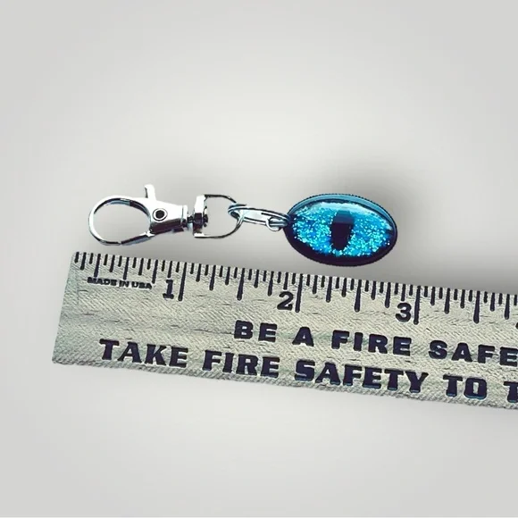 𝑯𝒂𝒏𝒅𝒎𝒂𝒅𝒆 Blue Dragon Eye Keychain w/Gift Bag - Picture 7 of 9